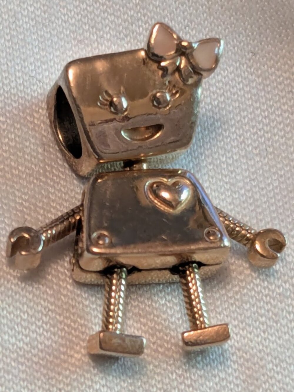 Pandora ROSE Bella Bot 14k Rose Gold Plated Robot Girl Charm (Retired)